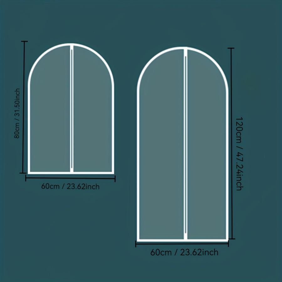 5 шт. Прозрачные утолщенные пакеты для защиты одежды, Домашний гардероб, Пакеты для хранения и защиты одежды, Пакеты для подвешивания костюмов и пальто