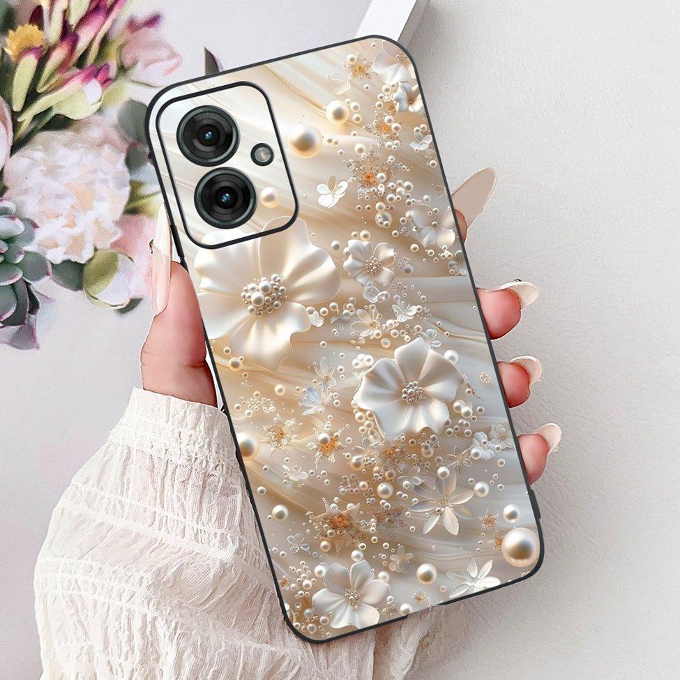 For Motorola Moto G55 Case Silicone Cute Cat Fashion Flowers Cool Painted Cover For Motorola G55 Moto G55 Phone Case XT2435-2