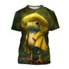 New Fashion Cartoon Animal Frog 3D Printing T-shirt Summer Casual Round Neck Short-sleeved Unisex Sports Frog T-shirt XS~5XL