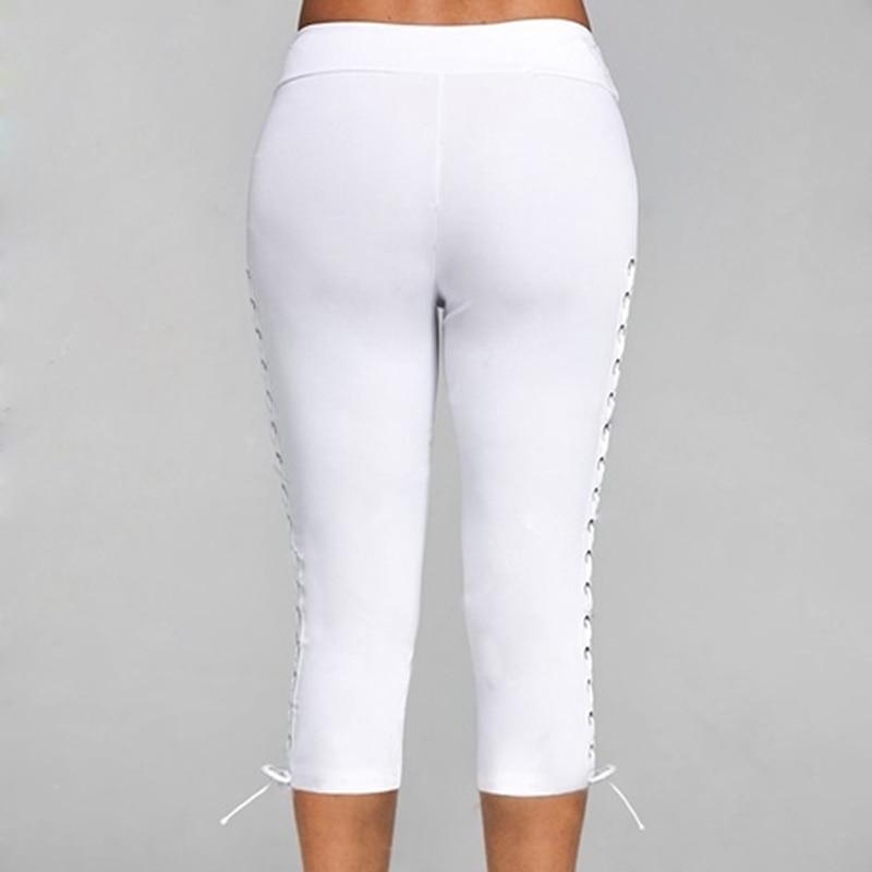 Женские укороченные брюки с высокой талией, эластичные бинты, леггинсы, бесшовные спортивные штаны для фитнеса, большие размеры
