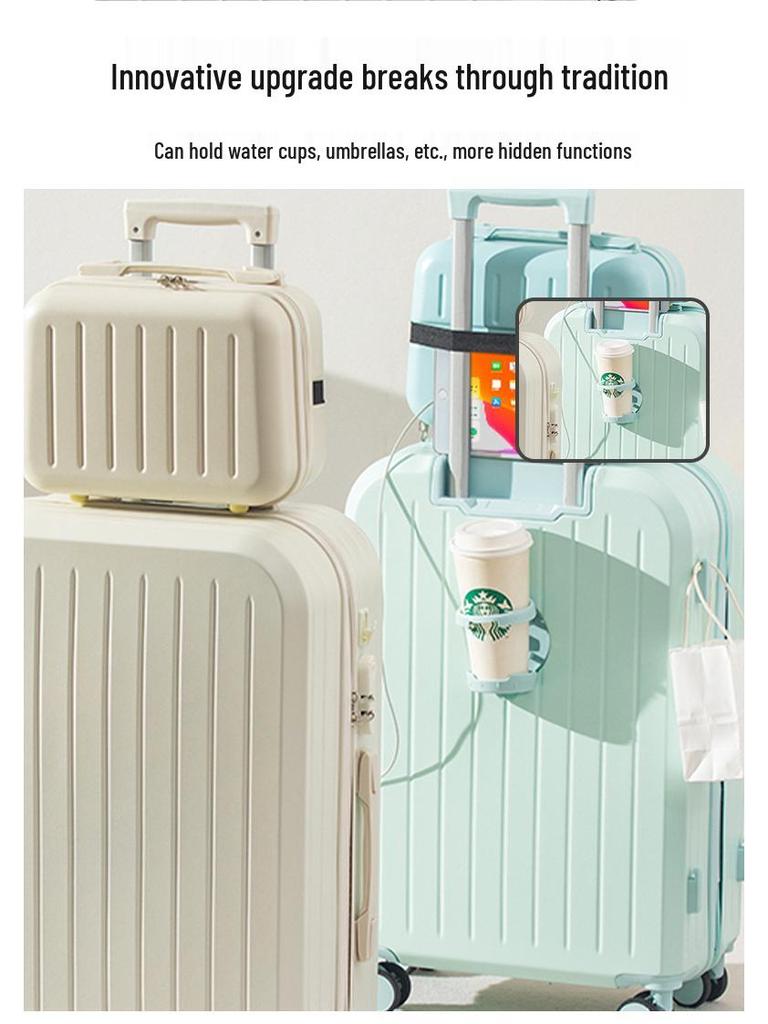 Высококачественный чемодан на колесах: Дорожный чемодан большой вместимости с двухслойной молнией для студентов и мужчин и женщин