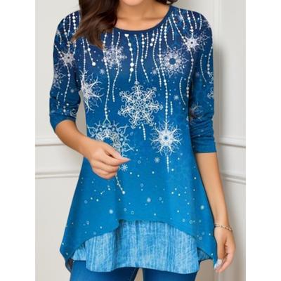 Женские модные повседневные весенне-осенние блузки и рубашки с круглым вырезом с длинными рукавами