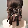 Lace Decorated Hair Accessories Bowknot Flower Decor Mesh Bag Hair Clip Easy To Wear Hair Styling Tool