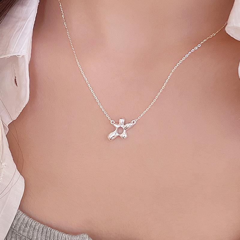 Ожерелье Banyan Tree S925 Silver Korean Flower для женщин – простое, модное украшение на ключицу