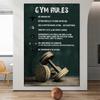Vintage Dumbbell Gym Rules Poster Print Fitness Gym Canvas Painting Wall Art Bodybuilding Training Motivating Quote Art Decor