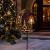 Housewarming Gift for Friends Solar Christmas Crescent Light, Moon Snowman Garden Stake Waterproof Decorative Landscape Path Stakes LED Pathway