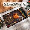 Halloween Theme Crystal Velvet Floor Rug Personalized Custom Name Text Warm Carpet Home Decoration