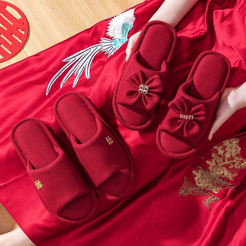 Свадебные тапочки с бантом для пары