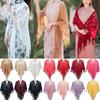 Nylon Hollowed Out Single Color Breathable Tassel Scarf Shawl Female