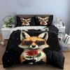 "Fox Rose Starry Night Decor" Soft Comfortable Duvet Cover Bedding Set Included 1*Duvet Cover & 2*Pillowcases, gift