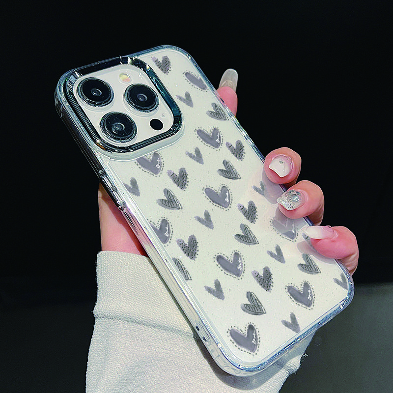 Милый маленький принт в виде сердечек для iPhone 16, 15 Pro Max, 14, 13, 12 Pro, 11, защитный прозрачный противоударный чехол для телефона