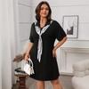 Women's Polo Neck Dress Casual Shawl Dress
