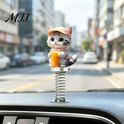 Декоративные Фигурки для Центральной Консоли Автомобиля Милый Кот/Собака Украшения на Панель Приборов, 2D Плоские Акриловые Украшения Мультяшная Собака или Кошка Аксессуары для Салона с
