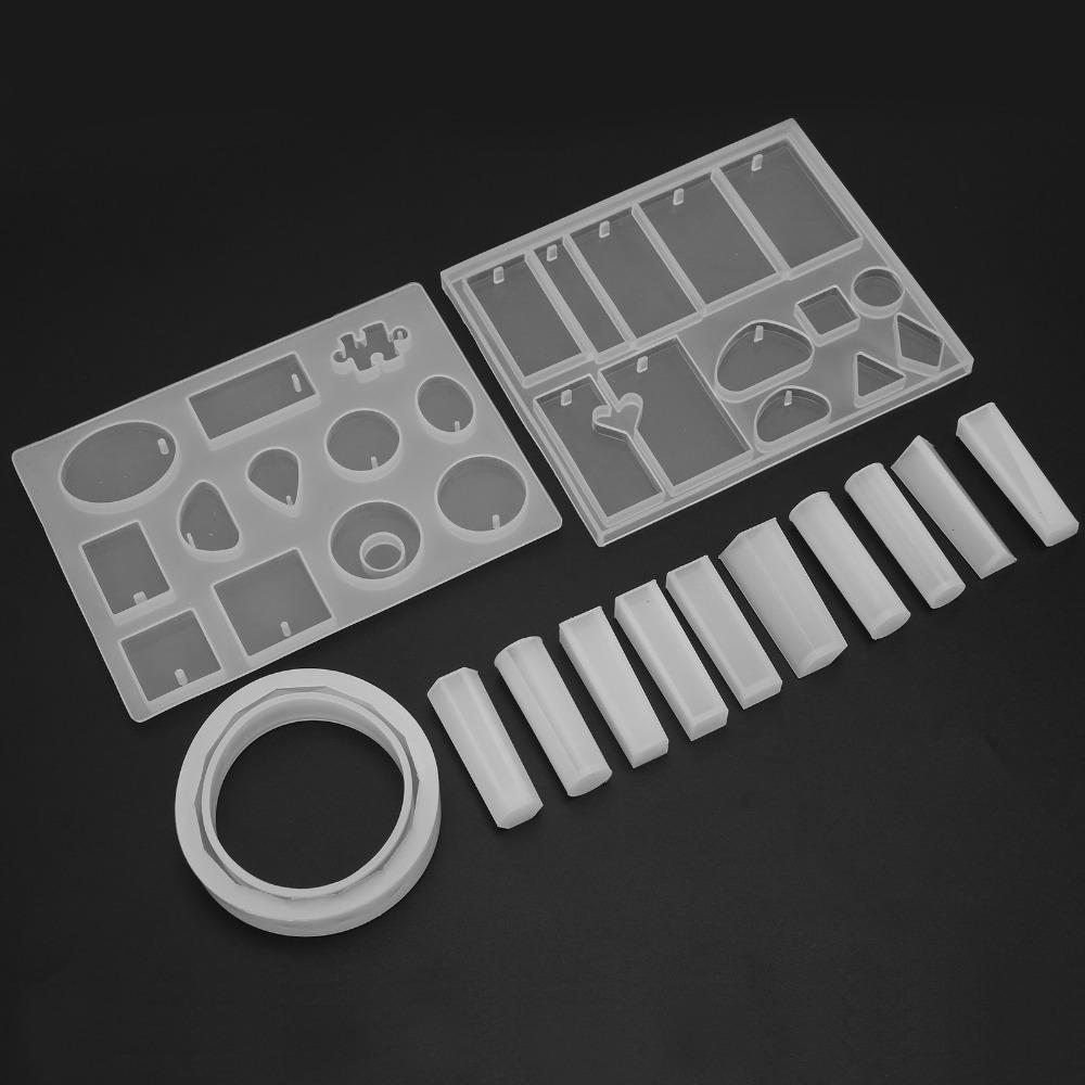 213pcs Reusable Silicone Jewelry Mould Elastic Silicone Casting Mould Polymer Clay Crafting