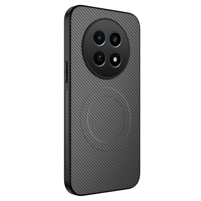 Anti-Drop Carbon Fiber Silicone Soft Phone Case For Realme 13 12X 12 Pro Plus 5G 4G Magnetic Wireless Charging Back Cover Cases