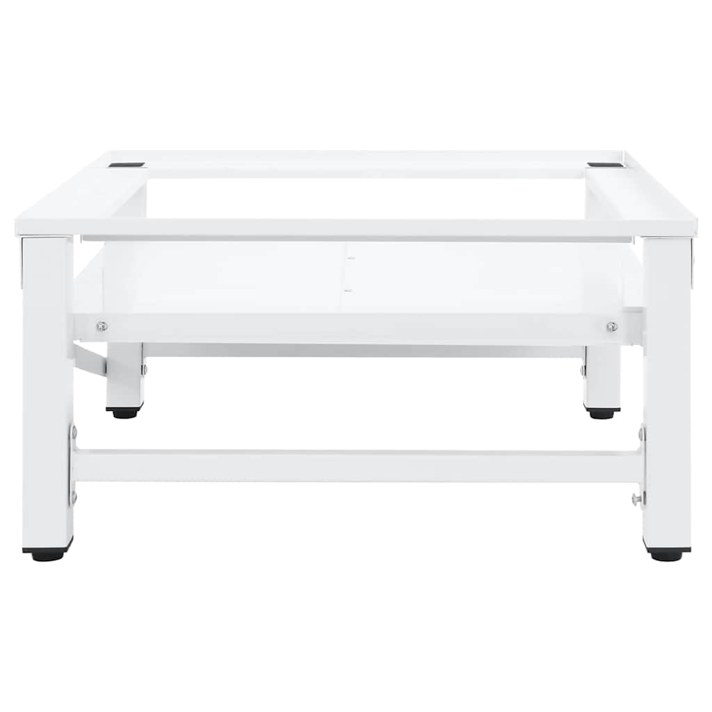 Washing Machine Stand with Pull Out Shelf White