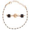 [Q8920] - Golden Red 'Boho' Gold Plated Bracelet (balls) - 17.5 Cm - 2 Mm