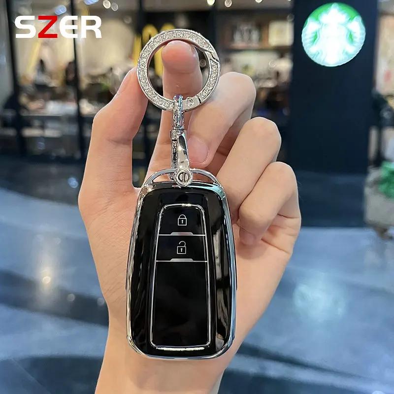 ZYU3  Fashion TPU Car Keychain Key Case Cover Shell Fob For Toyota Corolla Prius Camry CHR C-HR RAV4 Altis Land Cruiser Prado Keyless