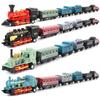 4 Sets Mini Trains Toy Pull Back Steam Trains Model Set Assorted Styles for Children(abcD Style