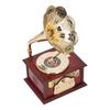 Gramophone Music Box Exquisite Clockwork Mechanical Retro Music Box Figurines for Home Table Desk