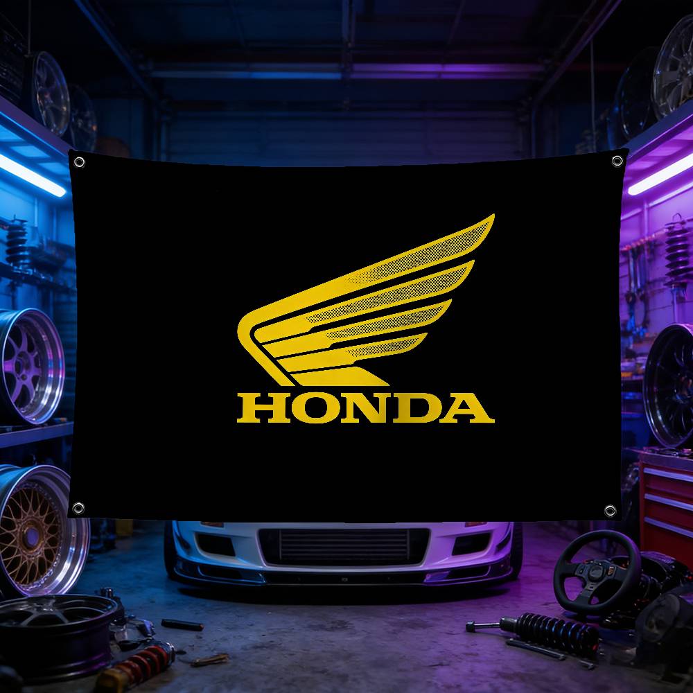 lqdf1 Motorcycle For HONDA Decorative Flag High Quality Polyester Fade Resistant Machine Washable Indoor Outdoor Hanging Banner