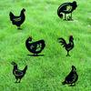 Garden Stake Black Chicken Shape Strong Construction Acrylic Garden Decorative Stake for Yard