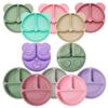 1pc 20x20x3cm Cute Bear Baby Food Supplement Tableware - Grade Silicone Suction Cup Dinner Plate Fall-proof Bowl