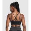 Gymshark Бесшовный спортивный бюстгальтер Apex Strappy Black Graphite Grey B3b3k Bb29