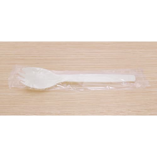 Yamato Bussan "Commercial Use" Business Prosperity Bag of 16cm Sporks, Pack of 100, Ivory