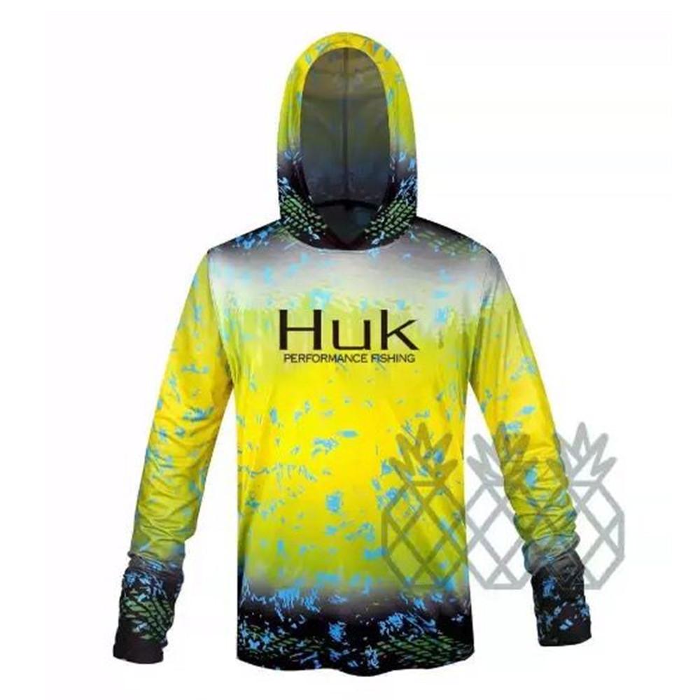 Рыболовный костюм HUK летний с длинным рукавом с капюшоном легкий и тонкий солнцезащитный из ледяного шелка для ловли Luya дышащий