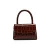 By Far Mini Series Vintage Crocodile Pattern Flap Leather Shoulder Crossbody Tote Bag Women bags Brown 18FWMINANEDSMA
