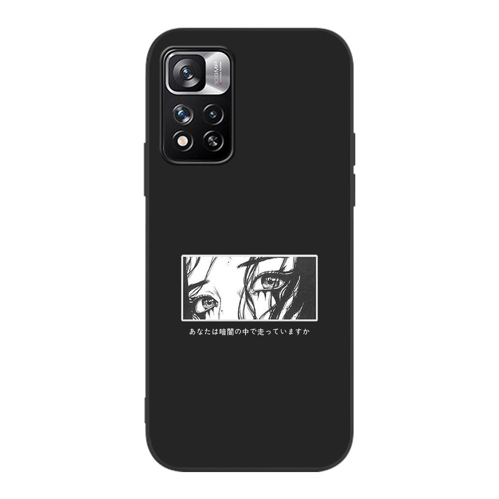 Чехол с японскими комиксами Harajuku Manga для Xiaomi Redmi Note 9S 9 11 10 8 Pro 9C 9 K40 9A 7 8T 7A 9T, черный силиконовый чехол для телефона