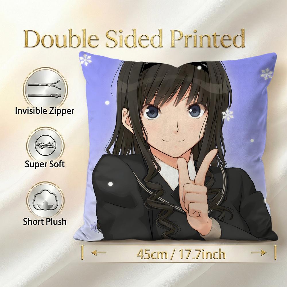 Ss Plus Amagami Ss Plus Cushion Cover 1Pcs Decorative Covers Soft Cushion Case For Sofa Couch Decor 40X40 45X45 Pillowcases