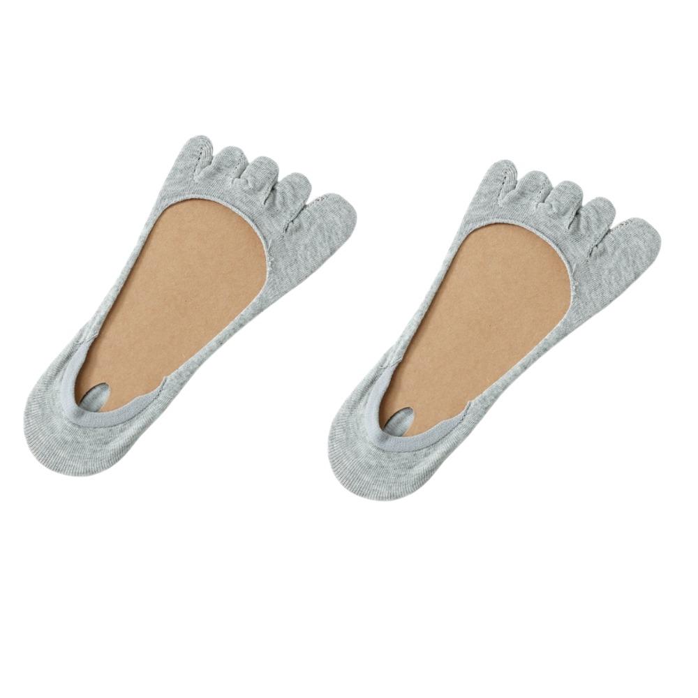 2Pcs Anti Slip Five Finger Socks Thin Five Toe Socks All Match Invisible Socks Womens  Low Cut Shoes