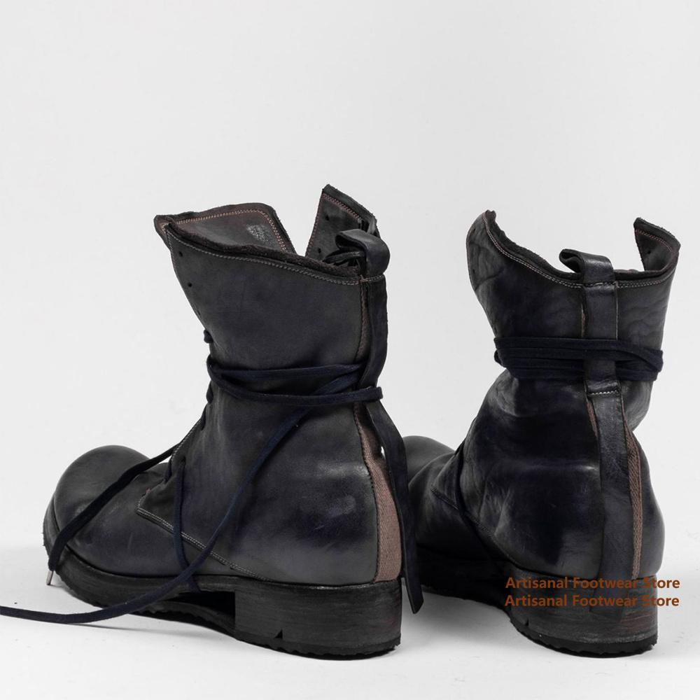 Мужские ботинки на высоком голенище с ремешками, черные кожаные ботинки на шнуровке, мотоциклетные ботинки на толстом каблуке, обувь для мужчин с увеличением роста, модные ботинки