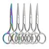 Stainless Steel Eyebrow and Thread Scissors Set - Includes Makeup Embroidery, Elbow, and Round-Tipped Trimming Scissors.