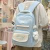 Schoolbag Japanese dopamine schoolbag Korean version ins Middle and high school students cute backpack contrasting colors casual versatile backpack