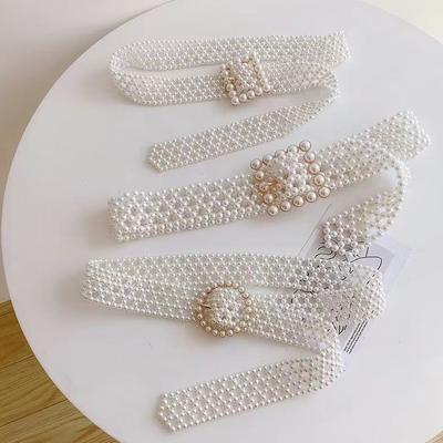 Fashion Pearl Belt Beaded with Dresses Waist Chain Ladies Fashion Elegant Simple Belt Tide