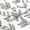 Black Breezy Leaves Peel and Stick Self-Adhesive Wallpaper Removable Leaf Contact Paper for Bathroom Wall Decor