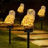 1pc Adorable Owl Solar LED Garden Light  Durable ResinWaterproofAuto-Night Glow for Charming Courtyard  Floral Landscapes Decor