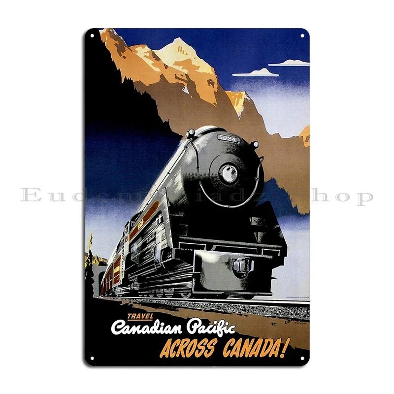National Parks Travel Vintage Train Travel California Zephyr Canadain Pacific Pacific Railway Peter Ewart Metal Sign Poster
