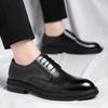 Fashion Men's Business Shoes Black Leather Formal Shoes for Men Lace Up Oxfords Wedding Party Office Summer Shoe Man Zapatos De Hombre
