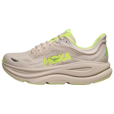 HOKA Bondi 9 2E Широкие Grout Неоновый Юзу Мужские Кроссовки Желтые 1162013-GYZ