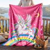 Warm Flannel Blanket Unicorn Pattern, Lightweight Comfortable Throw Blanket for Bed Sofa Use