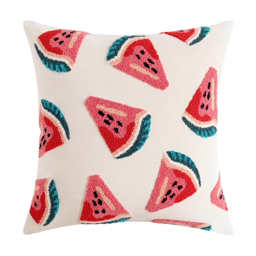 Cartoon Panda Embroidered Pillow Case Nordic Ins Style Living Room Sofa Cushion Decorative Waist Pillow Bedside Pillow