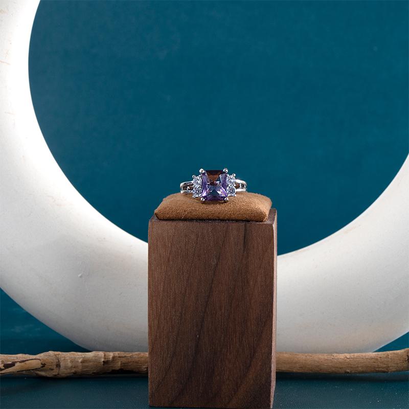 BELLA BOX Квадратное синее красное кольцо с камнем, женское кольцо, простые минималистичные аксессуары на мизинец, кольцо, элегантное обручальное ювелирное кольцо