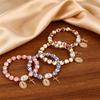 Metal Beaded Elastic Beads Bracelets Bow Ceramics Bracelet Trendy Women Bangle  Girls