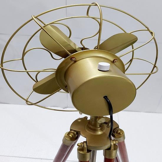 Floor Fan Vintage Royal Navy Double Fold Brown Wooden