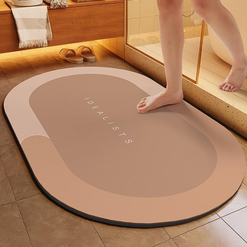 Сверхбыстросохнущий нескользящий коврик для ванной - мягкий полиэстеровый коврик для душа для ванной комнаты, спальни, кухни и прачечной Душевые принадлежности