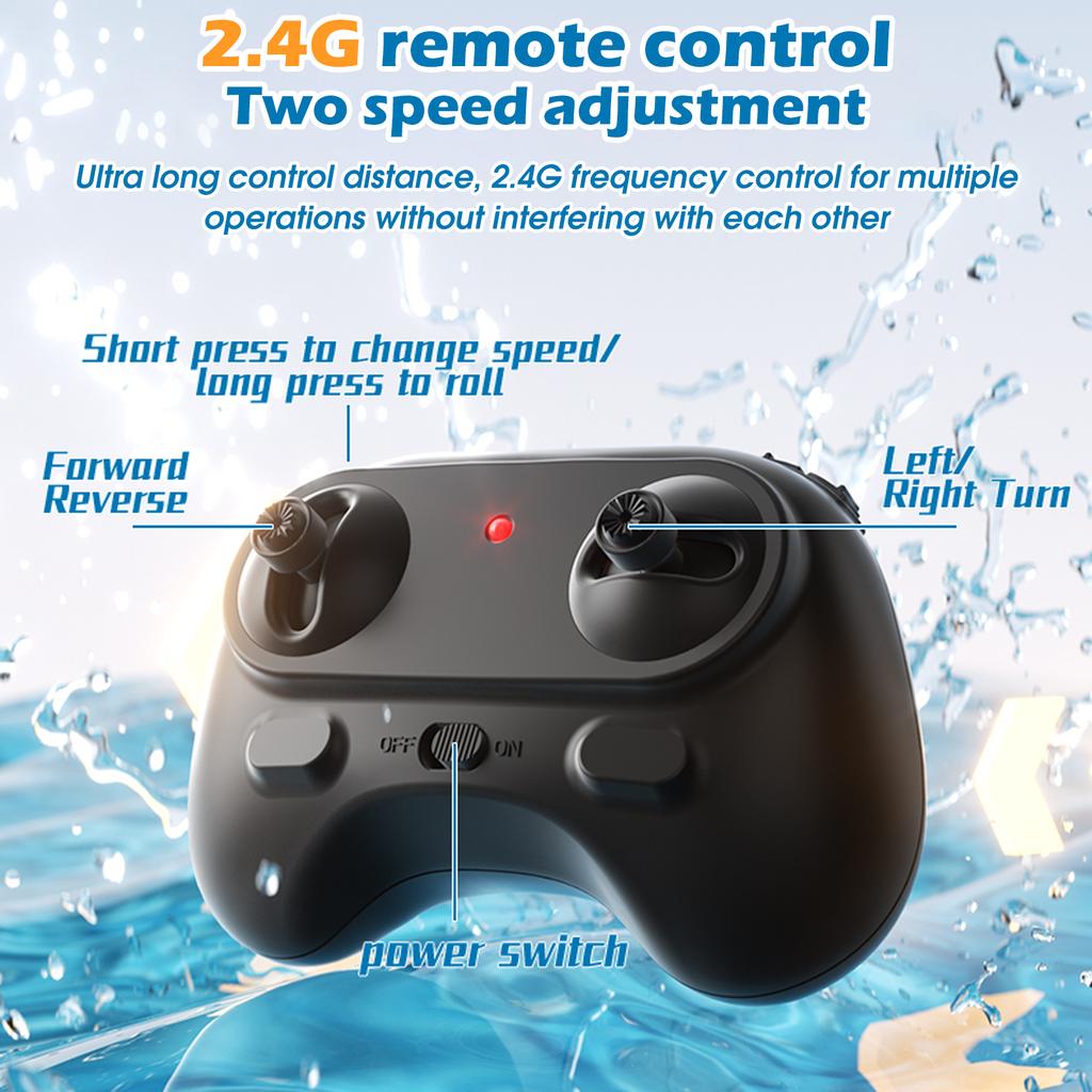 Радиоуправляемая лодка, 2,4 ГГц, водонепроницаемая, перезаряжаемая скоростная лодка для бассейнов и озер, мини-игрушки-трюкачи для детей